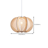 Contemporary Wooden Slatted Lantern Pendant Light Image - 17