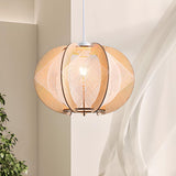 Contemporary Wooden Slatted Lantern Pendant Light Image - 3