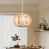 Contemporary Wooden Slatted Lantern Pendant Light Image - 4