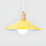 Contemporary Yellow Metal Dining Room Cone Pendant Light Image - 9