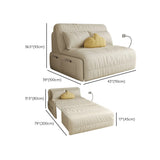 Convertible Beige Compact Leather Storage Included Futon Image - 10