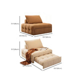 Convertible Beige Twin Armless Foldable Tufted Fabric Futon Image - 15