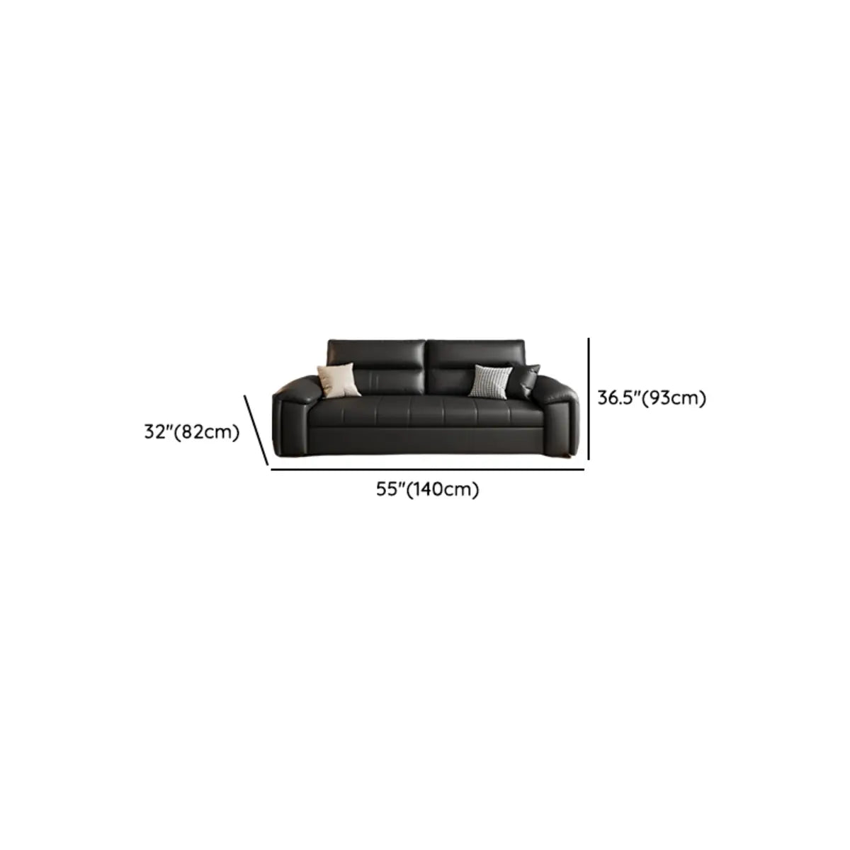 Convertible Black Sleeper Sofa Storage Futon with Arms 