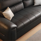 Convertible Black Sleeper Sofa Storage Futon with Arms Image - 8