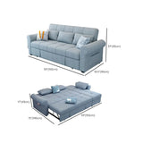 Convertible Blue Full XL Tufted Sofa Futon with Arms #size