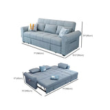 Convertible Blue Full XL Tufted Sofa Futon with Arms Image - 12