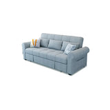 Convertible Blue Full XL Tufted Sofa Futon with Arms Image - 3