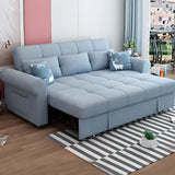 Convertible Blue Full XL Tufted Sofa Futon with Arms Image - 4