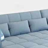 Convertible Blue Full XL Tufted Sofa Futon with Arms Image - 7