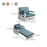 Convertible Blue Pillow Back Storage Futon Sofa with Arms #size