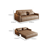 Convertible Brown Queen Faux Leather Futon Sofa Bed #size