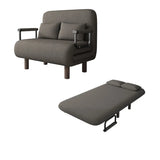 Convertible Dark Gray Compact Upholstered Futon Sofa Image - 9