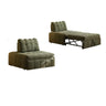 Convertible Green Twin Cushion Back Tufted Fabric Sofa Futon Image - 1