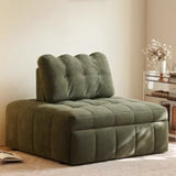 Convertible Green Twin Cushion Back Tufted Fabric Sofa Futon Image - 4