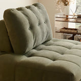 Convertible Green Twin Cushion Back Tufted Fabric Sofa Futon Image - 7