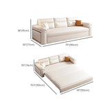 Convertible Leather Modern White Storage Sofa Bed Futon Image - 10