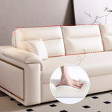 Convertible Leather Modern White Storage Sofa Bed Futon Image - 5