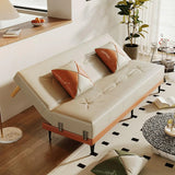 Convertible Patchwork Leather Storage Pillow Sleeper Image - 6