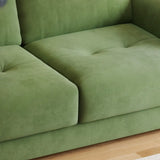 Convertible Velour Upholstery Green Sofa Futon with Arms Image - 7