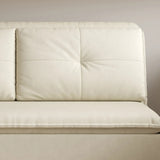 Convertible White Twin Modern Faux Leather Sofa Futon Image - 9