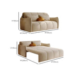 Convertible White Twin Pillow Back Plush Fabric Futon Sofa #size