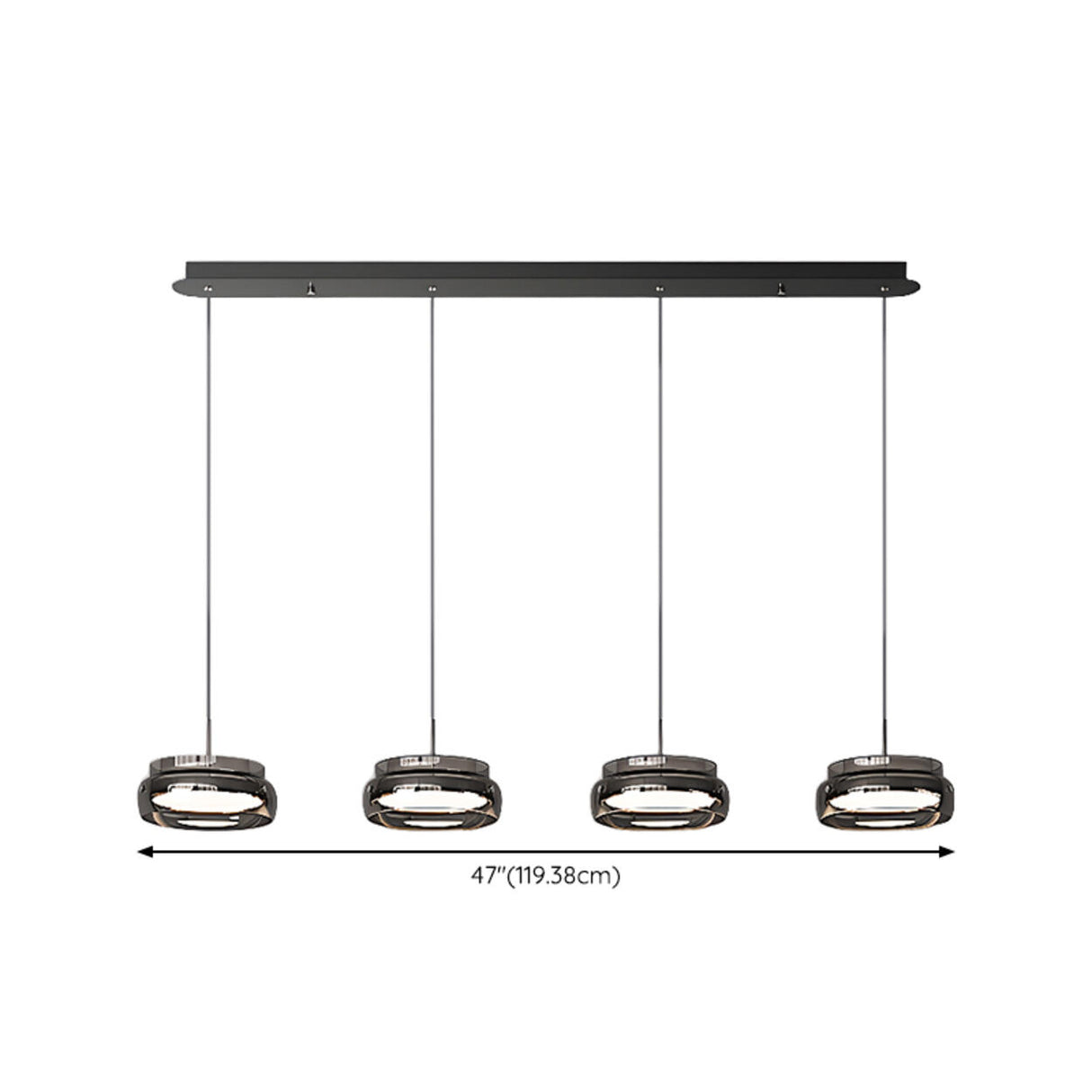 Cool 4-Light Gray Dining Room Island Chandelier Light Image - 10