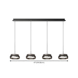 Cool 4-Light Gray Dining Room Island Chandelier Light Image - 10