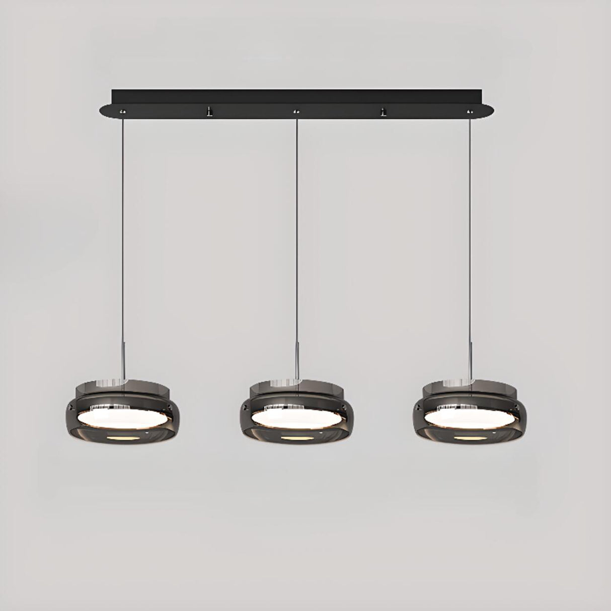 Cool 4-Light Gray Dining Room Island Chandelier Light Image - 5