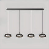 Cool 4-Light Gray Dining Room Island Chandelier Light Image - 6