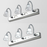 Cool Adjustable Clear Glass Sliver Arc Vanity Light Image - 6