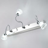 Cool Adjustable Clear Glass Sliver Arc Vanity Light Image - 8