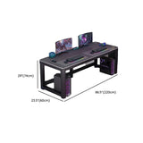 Cool Black Rectangle Cable Management Sled Gaming Desk Image - 15