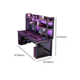 Cool Black Rectangle Cable Management Sled Gaming Desk Image - 21