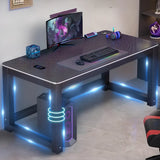 Cool Black Rectangle Cable Management Sled Gaming Desk Image - 6