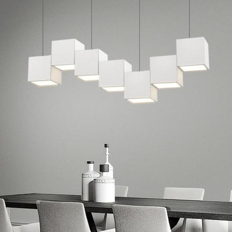 Cool White Cube Modern Kitchen Island Pendant Light Image - 1