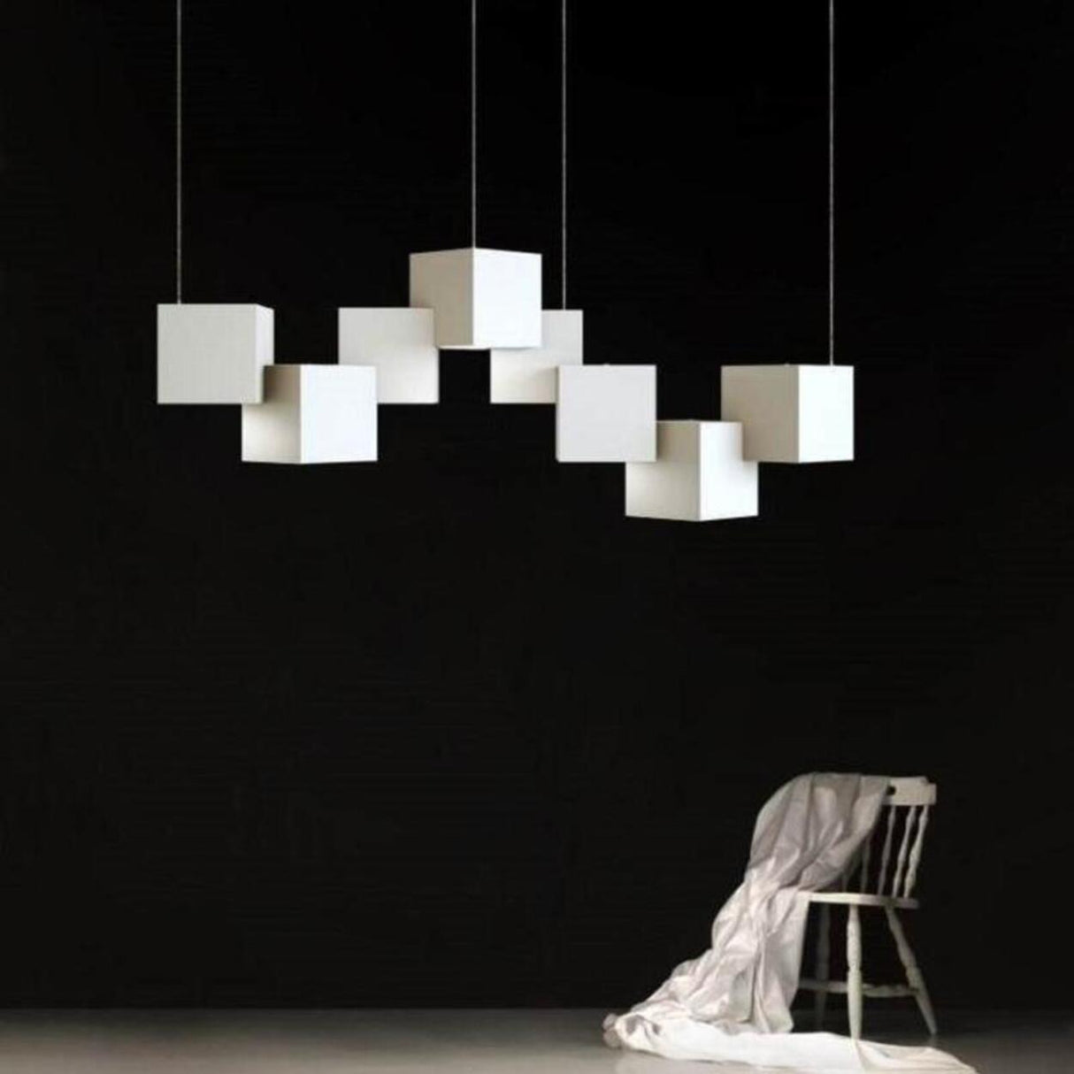 Cool White Cube Modern Kitchen Island Pendant Light Image - 3