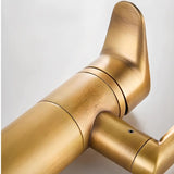 Copper High Arc Swivel Spout Gold Bathroom Sink Faucet Image - 8