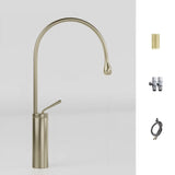 Copper High Arc Tall Touch Bathroom Sink Faucet with Handle Image - 13