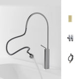 Copper High Arc Tall Touch Bathroom Sink Faucet with Handle Image - 23