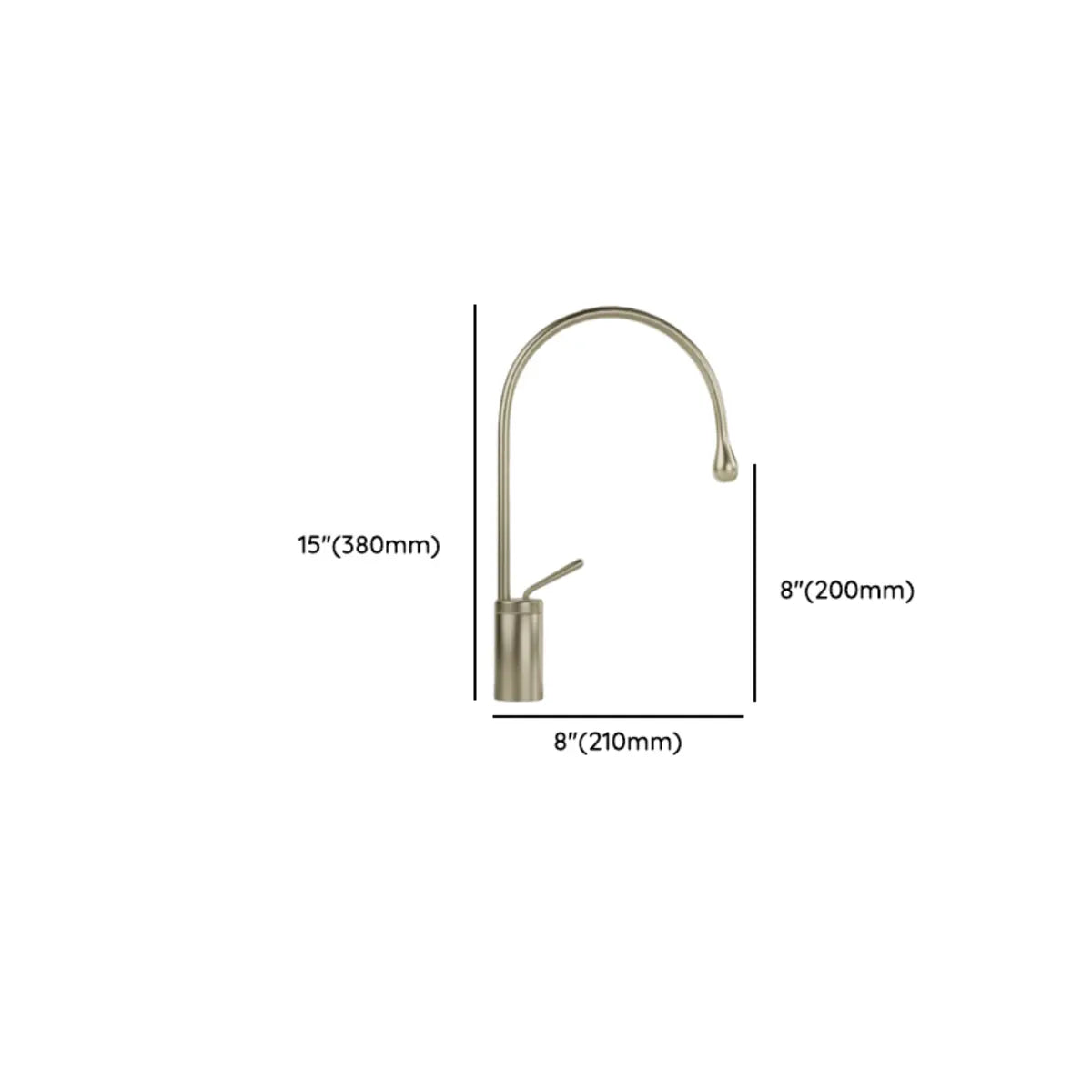 Copper High Arc Tall Touch Bathroom Sink Faucet with Handle Image - 36