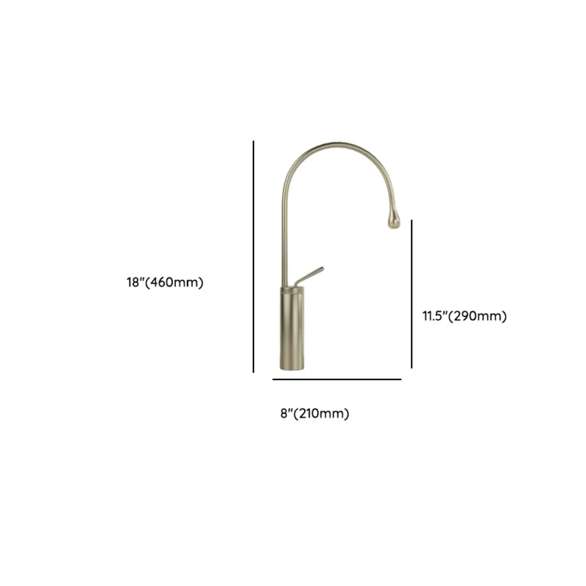 Copper High Arc Tall Touch Bathroom Sink Faucet with Handle Image - 37