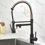 Copper Spring Neck Swivel Spout Kitchen Faucets Image - 3