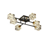 Coppery Cube Crystal Semi-Flush Mount Light 7-Light Image - 13