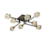 Coppery Cube Crystal Semi-Flush Mount Light 7-Light Image - 16