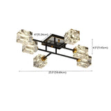 Coppery Cube Crystal Semi-Flush Mount Light 7-Light Image - 26