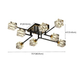 Coppery Cube Crystal Semi-Flush Mount Light 7-Light Image - 30