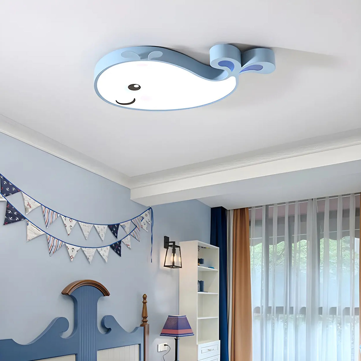 Corridor Adorable Whale LED Flush Mount Ceiling Light Image - 16