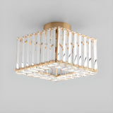 Corridor Black Cube Crystal Semi-Flush Mount Light Image - 11