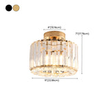 Corridor Black Cube Crystal Semi-Flush Mount Light #size