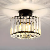 Corridor Black Cube Crystal Semi-Flush Mount Light Image - 6